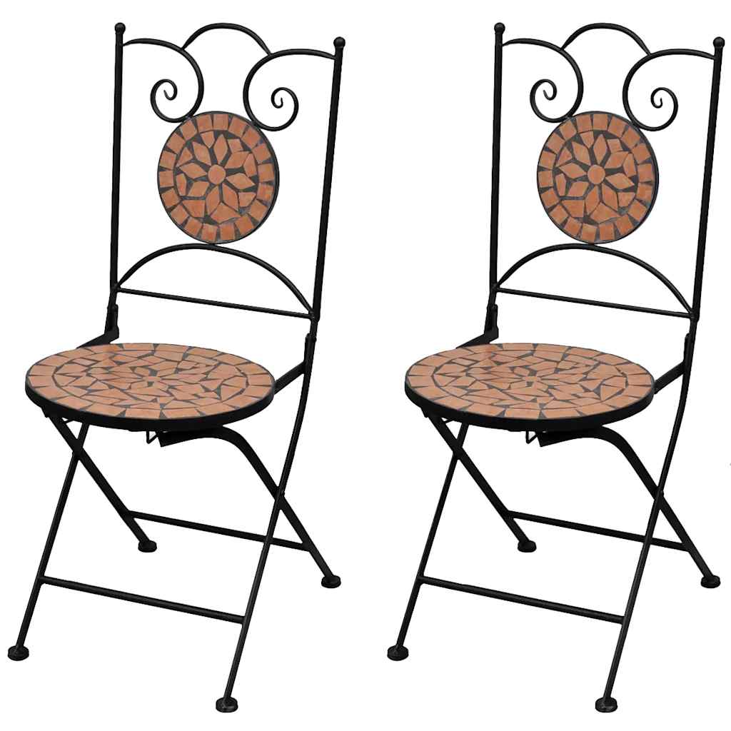 foldbare bistrostole 2 stk. keramik terracotta