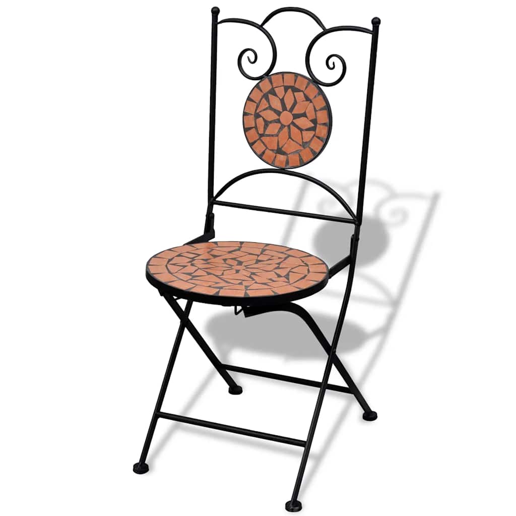 foldbare bistrostole 2 stk. keramik terracotta
