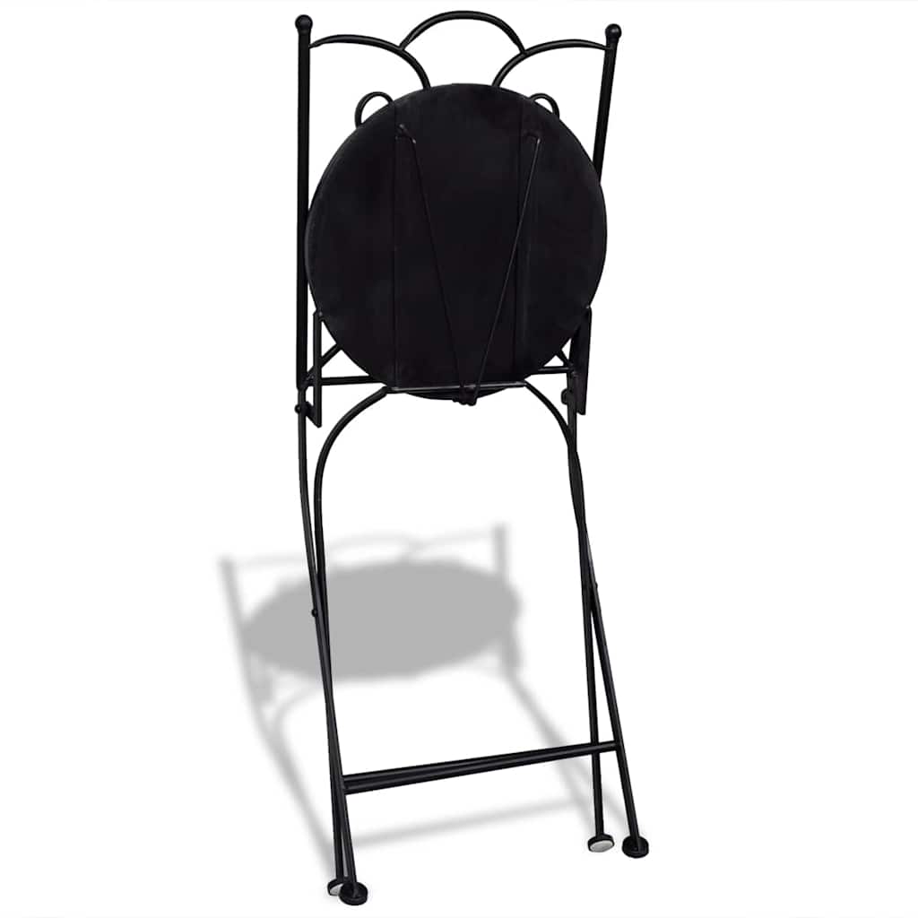 foldbare bistrostole 2 stk. keramik blå og hvid