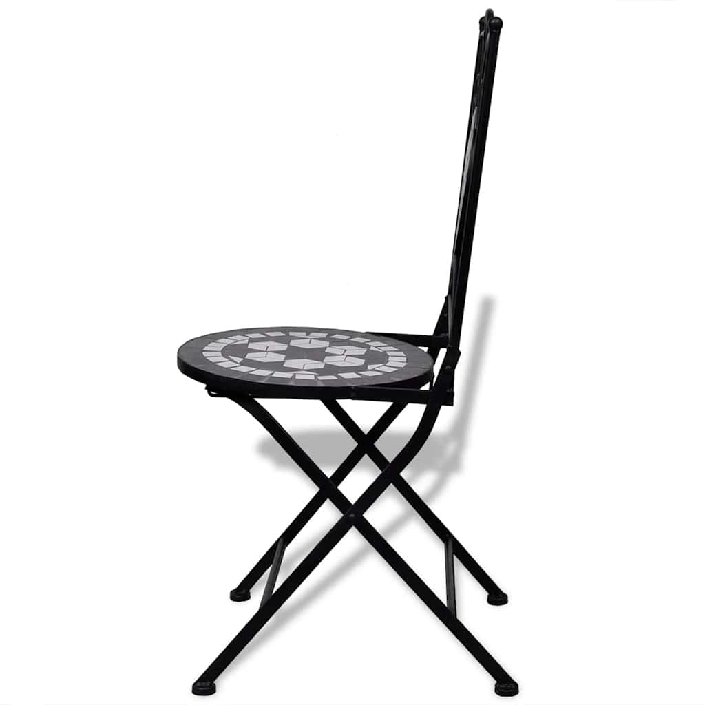 foldbare bistrostole 2 stk. keramik blå og hvid