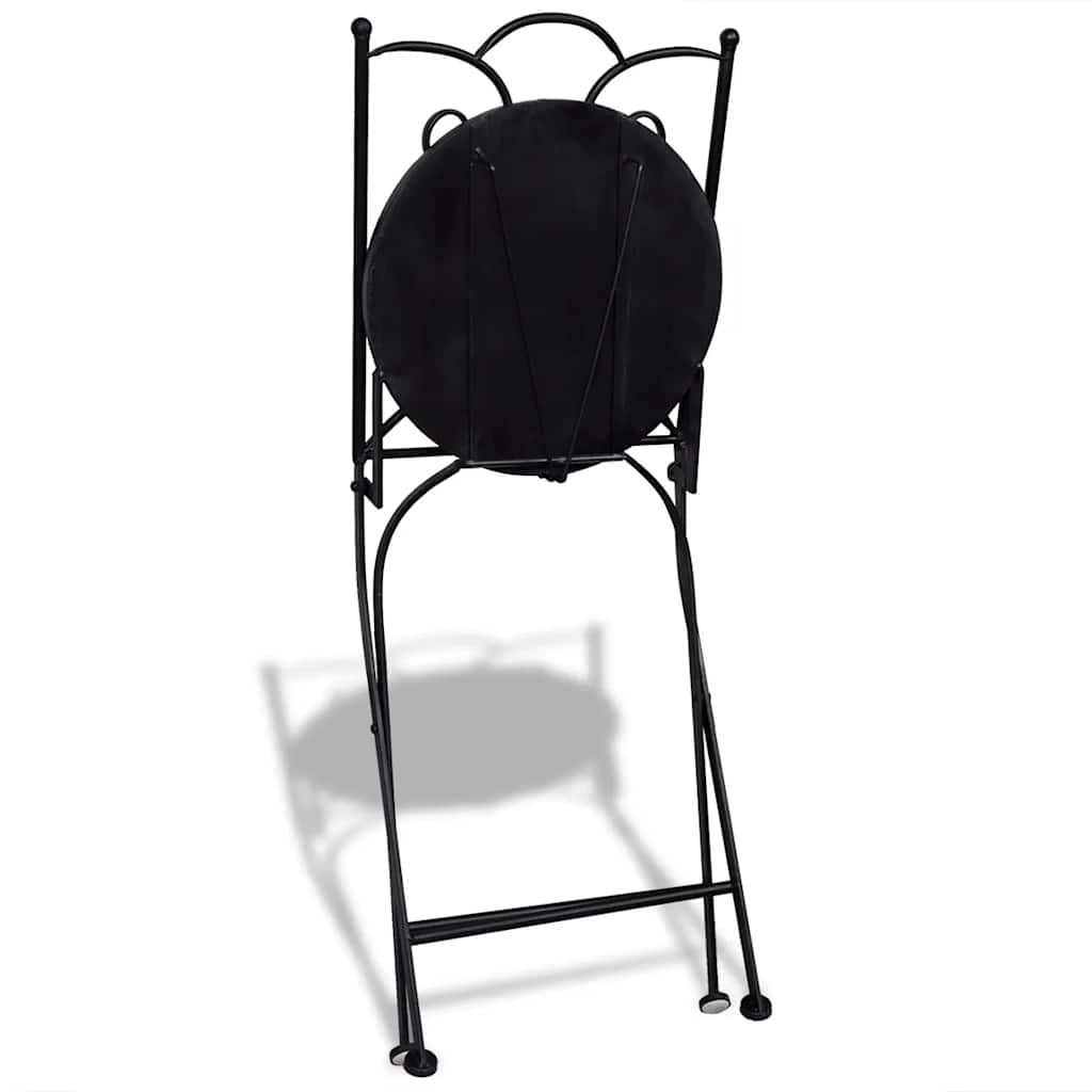 foldbare bistrostole 2 stk. keramik blå og hvid