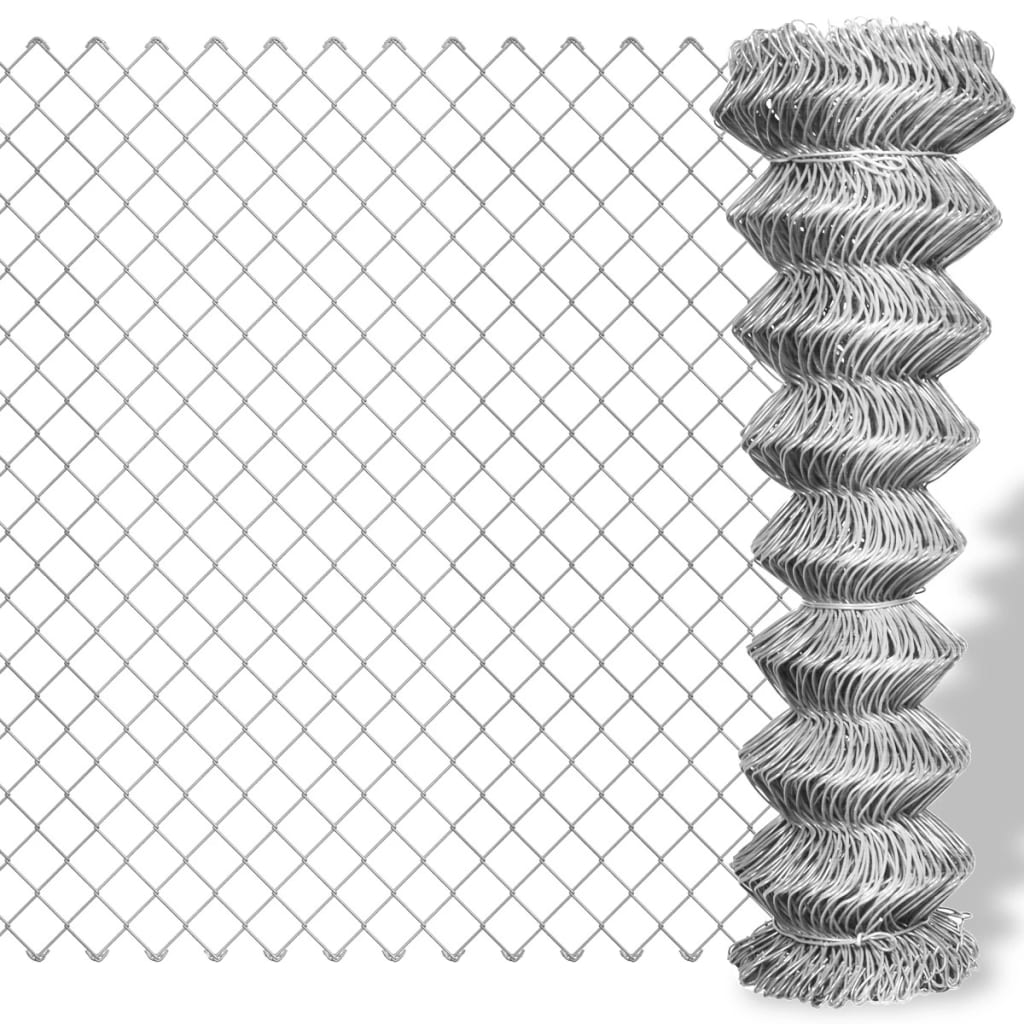 trådhegn 15x1,5 m galvaniseret stål sølvfarvet