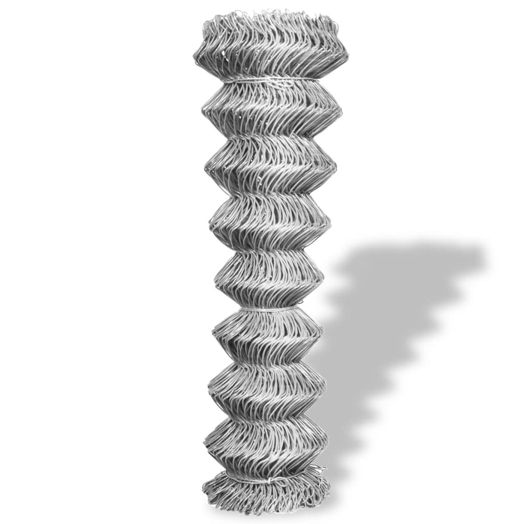 trådhegn 25x0,8 m galvaniseret stål sølvfarvet