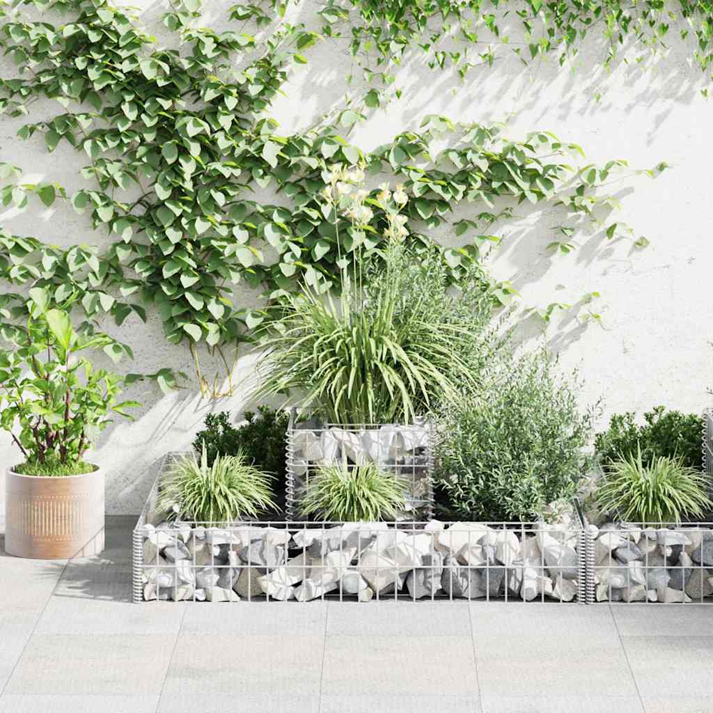 gabion-plantekasse galvaniseret stål 120 x 120 x 20 cm