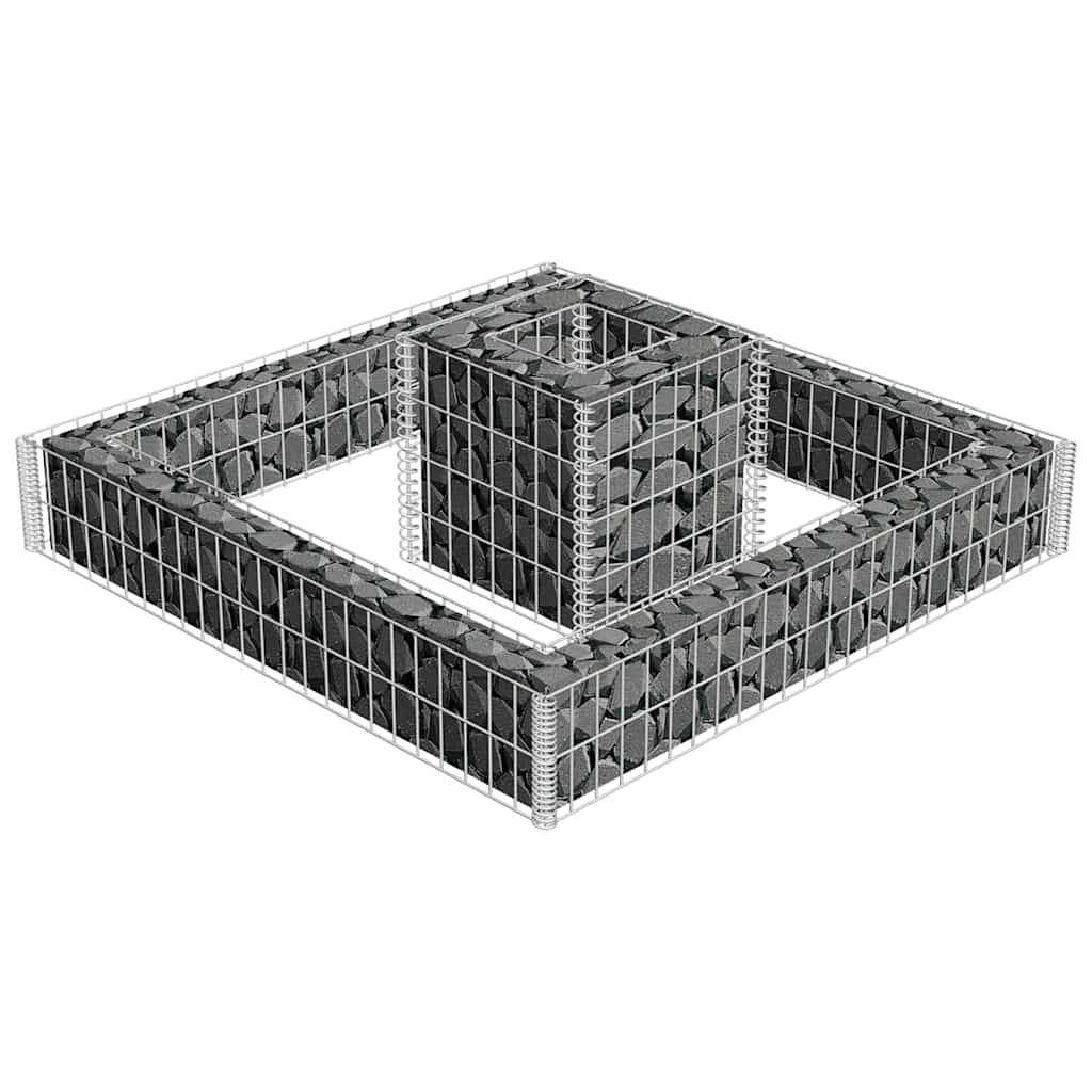 gabion-plantekasse galvaniseret stål 120 x 120 x 20 cm