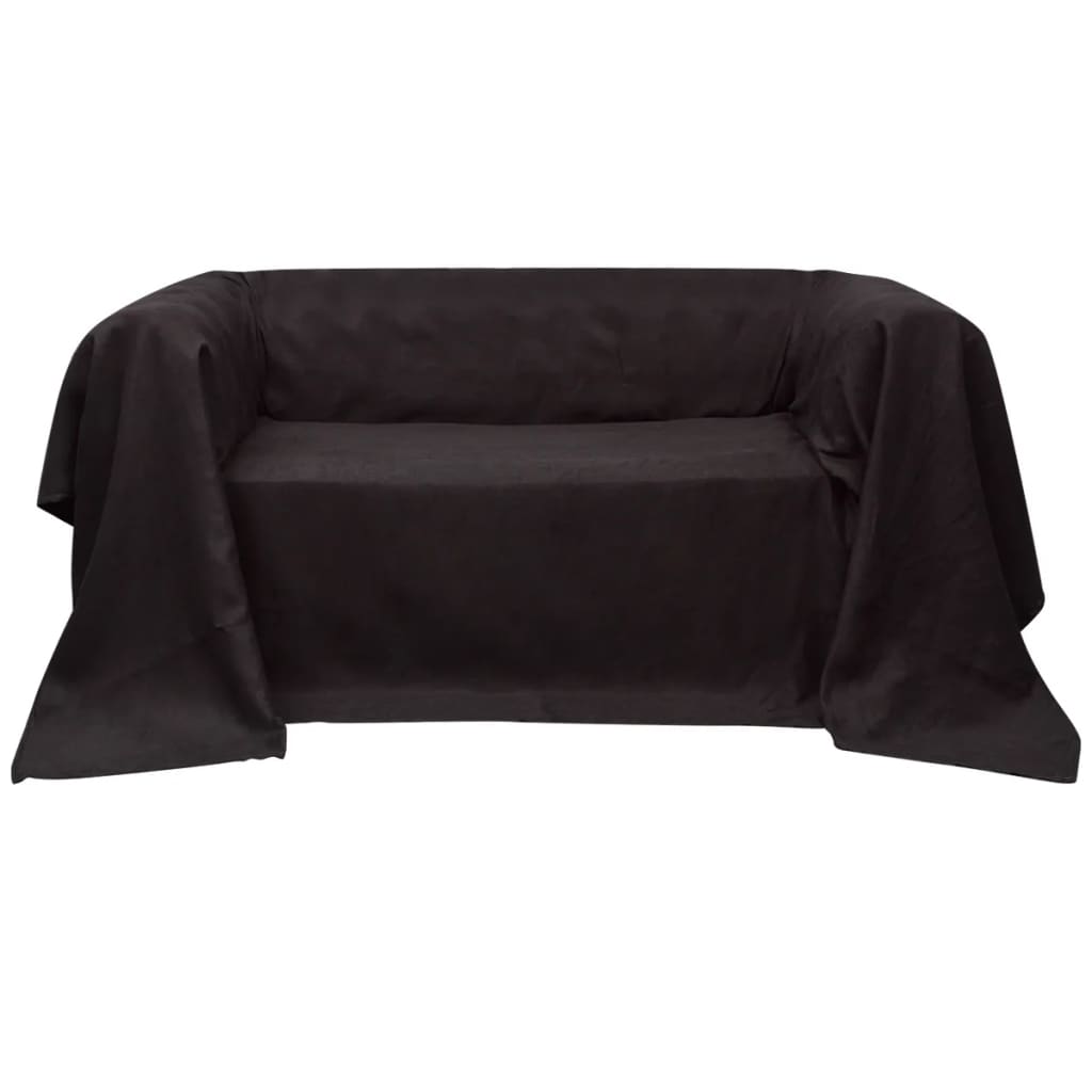 Sofaovertræk i micro-suede, brun, 210 x 280 cm