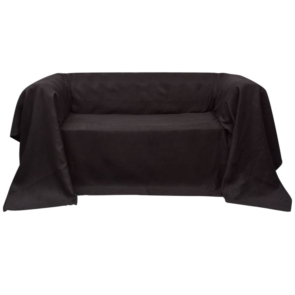 Sofaovertræk i micro-suede, brun, 270 x 350 cm