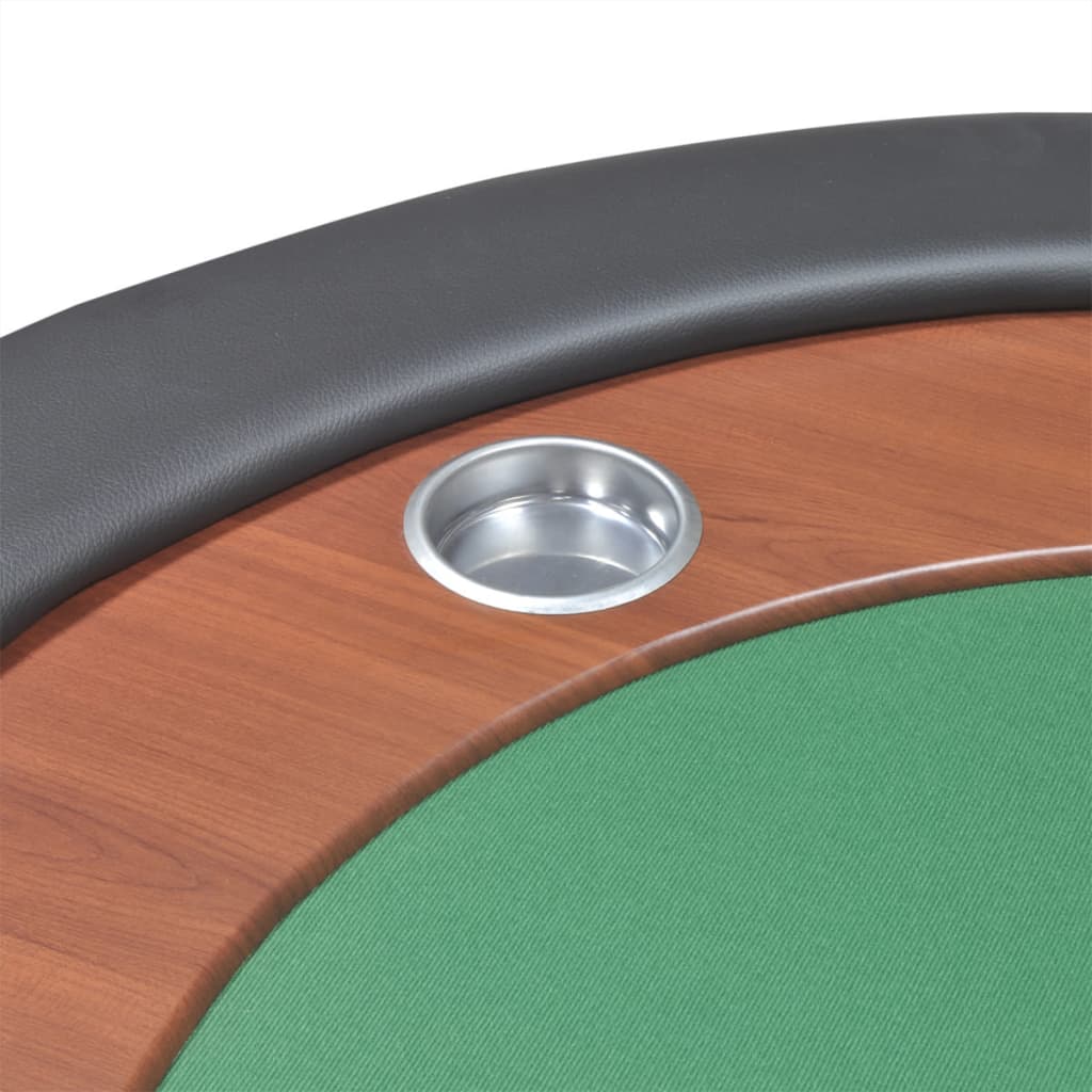 10 pers. pokerbord med dealerområde og jetonholder grøn