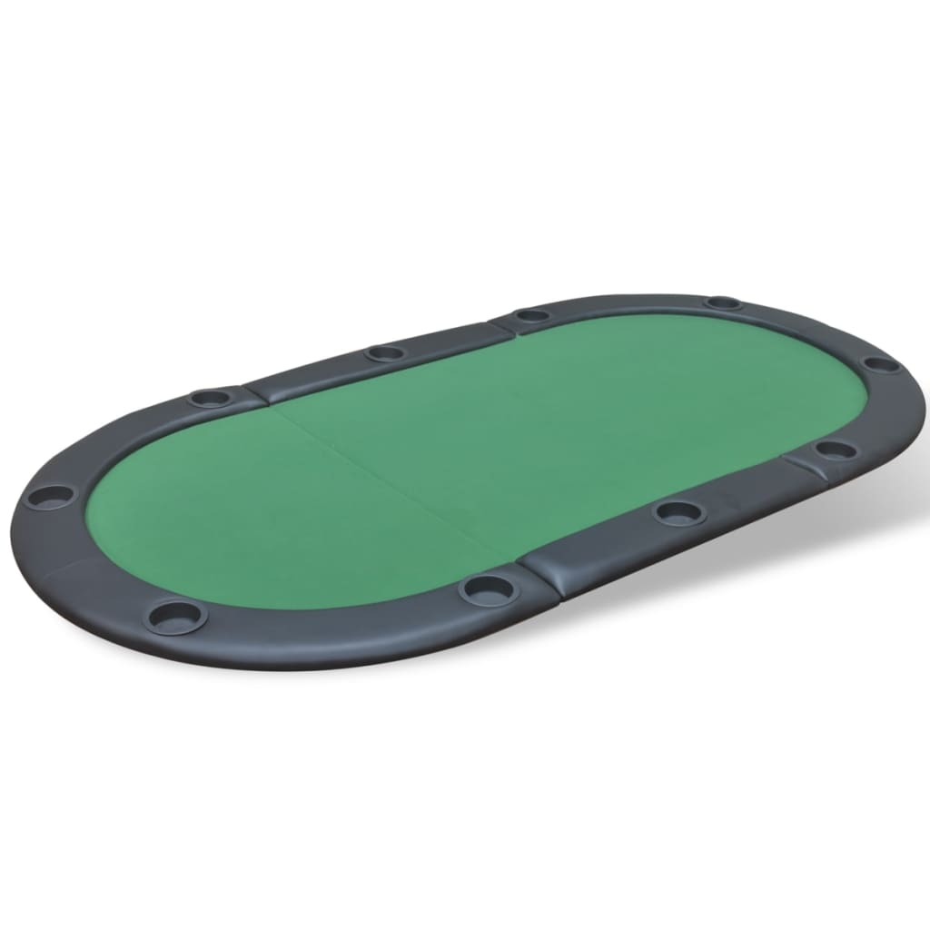 10 pers. pokerbord bordplade foldbar grøn