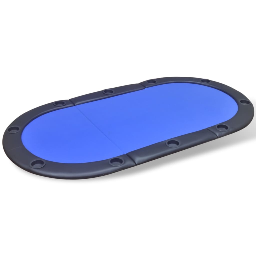 10 pers. pokerbord bordplade foldbar blå