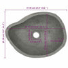 håndvask (37-46)x(29-36) cm oval flodsten