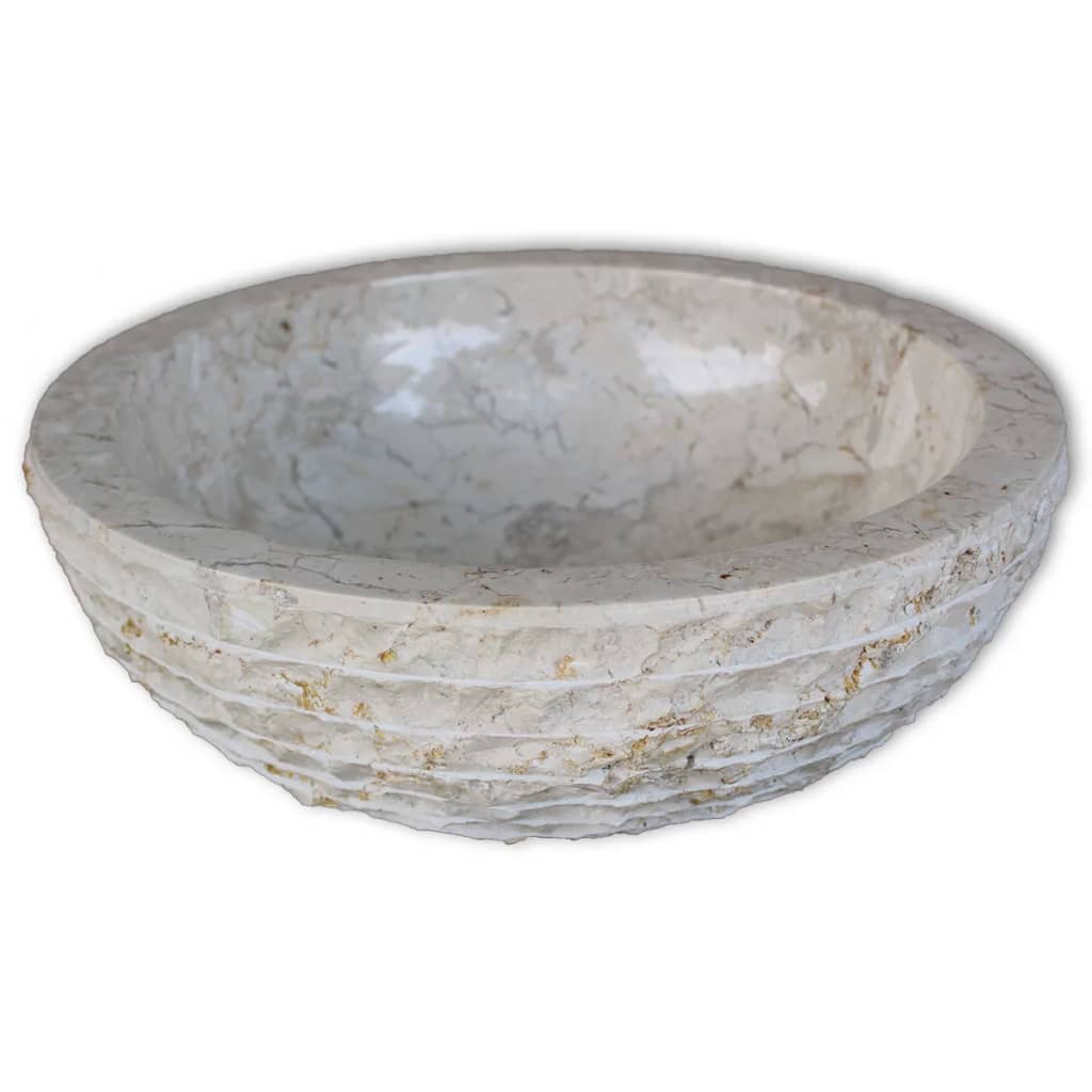 håndvask marmor  40 cm cremefarvet