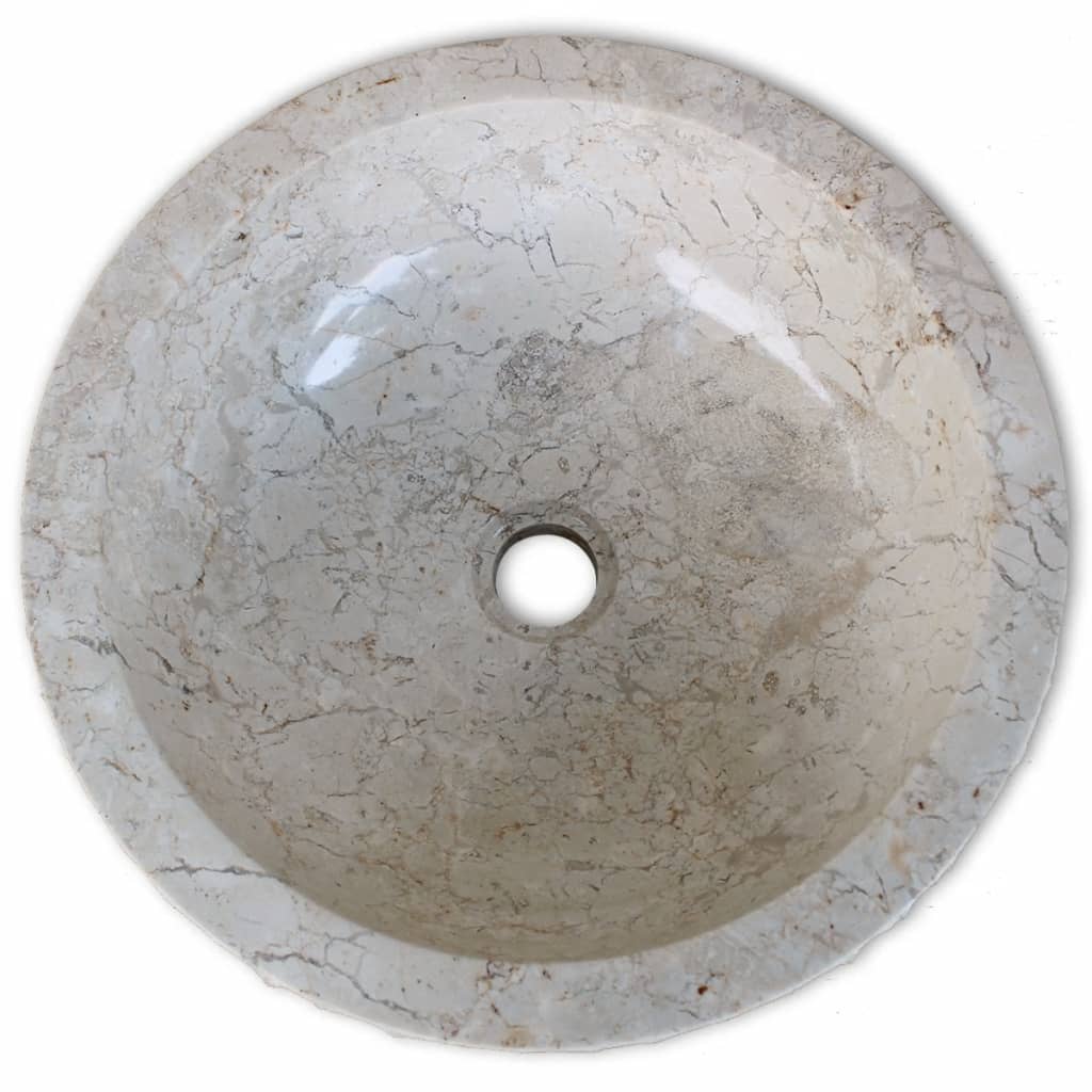 håndvask marmor  40 cm cremefarvet