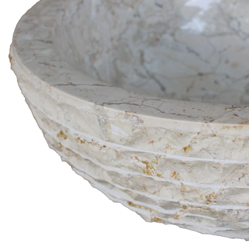 håndvask marmor  40 cm cremefarvet