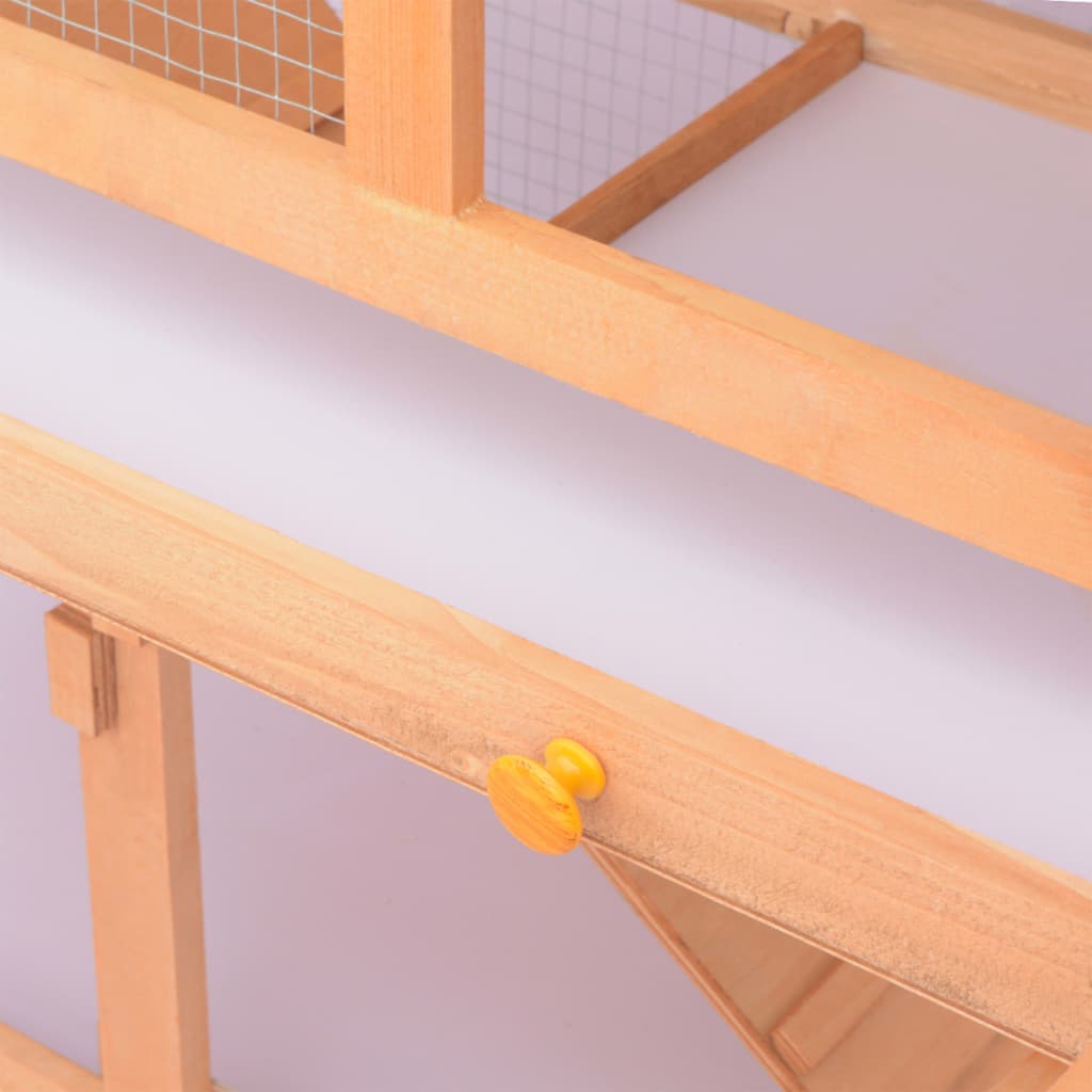 udendørs kaninbur med løbegård træ