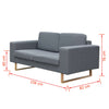topersoners sofa i stof lysegrå