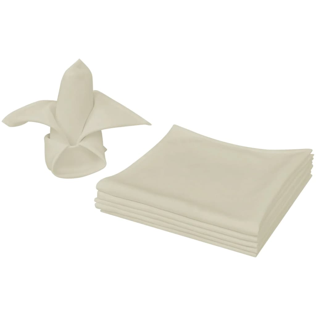middagsservietter 25 stk. cremefarvet 50x50 cm
