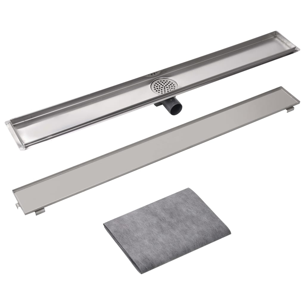 Lineært bruseafløb 1030x140 mm rustfrit stål