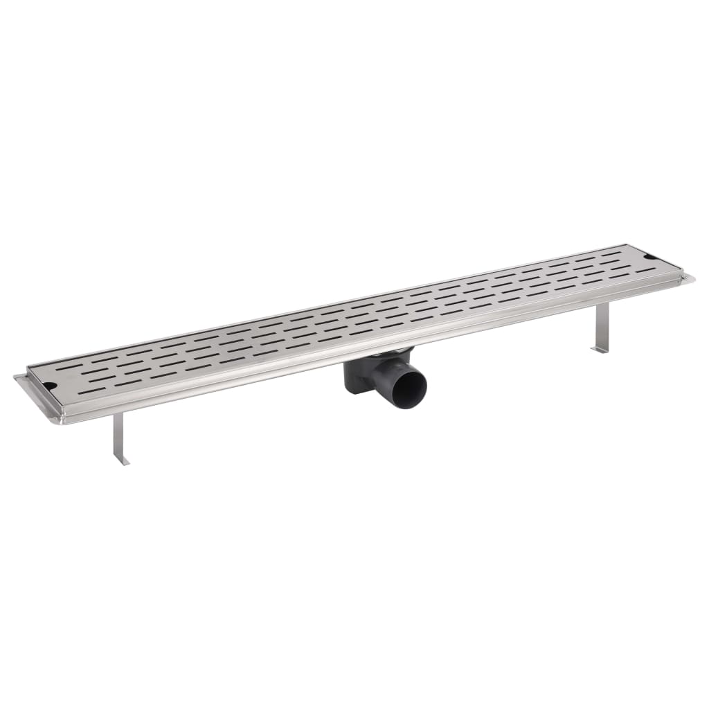 Lineært bruseafløb linjedesign 830x140 mm rustfrit stål