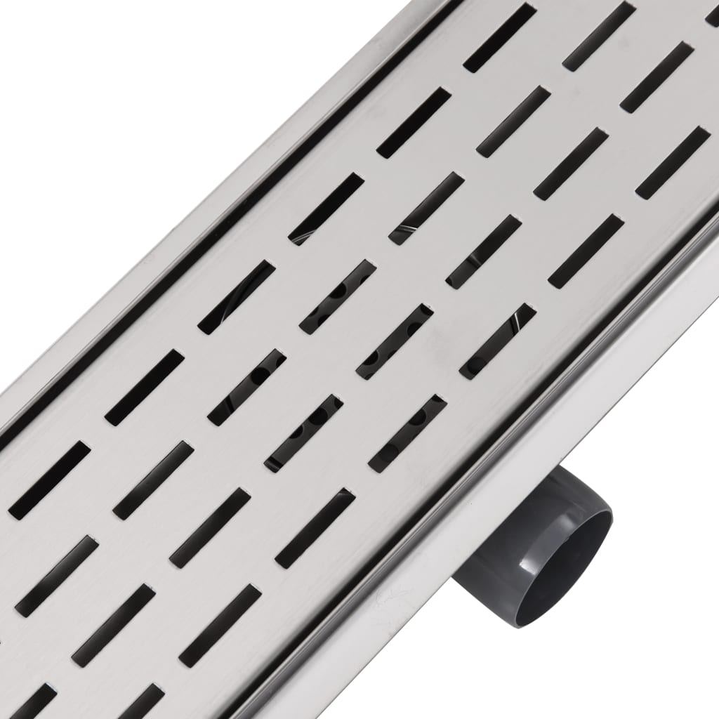 Lineært bruseafløb linjedesign 830x140 mm rustfrit stål