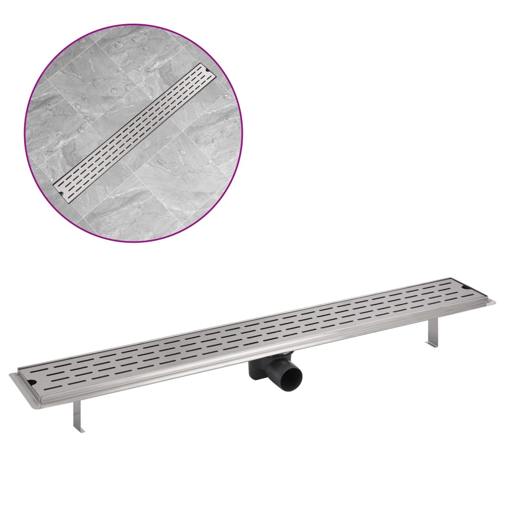 lineært bruseafløb 930x140 mm rustfrit stål