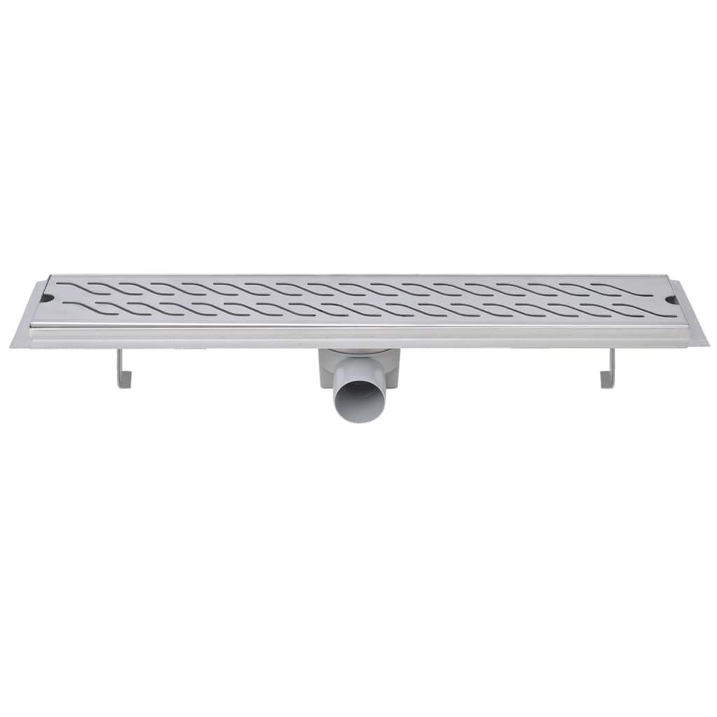 Lineært bruseafløb bølgedesign 630x140 mm rustfrit stål