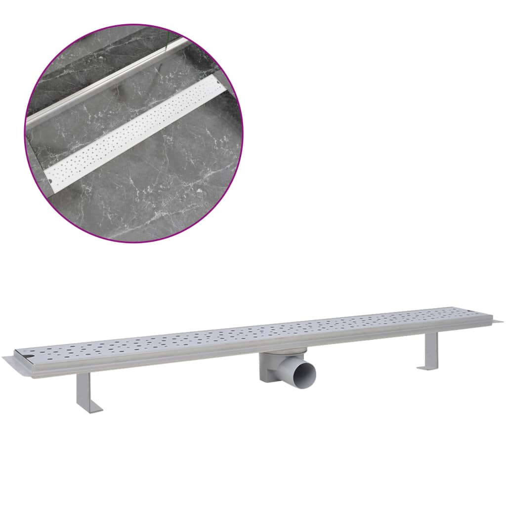 lineært bruseafløb 930x140 mm rustfrit stål bobledesign