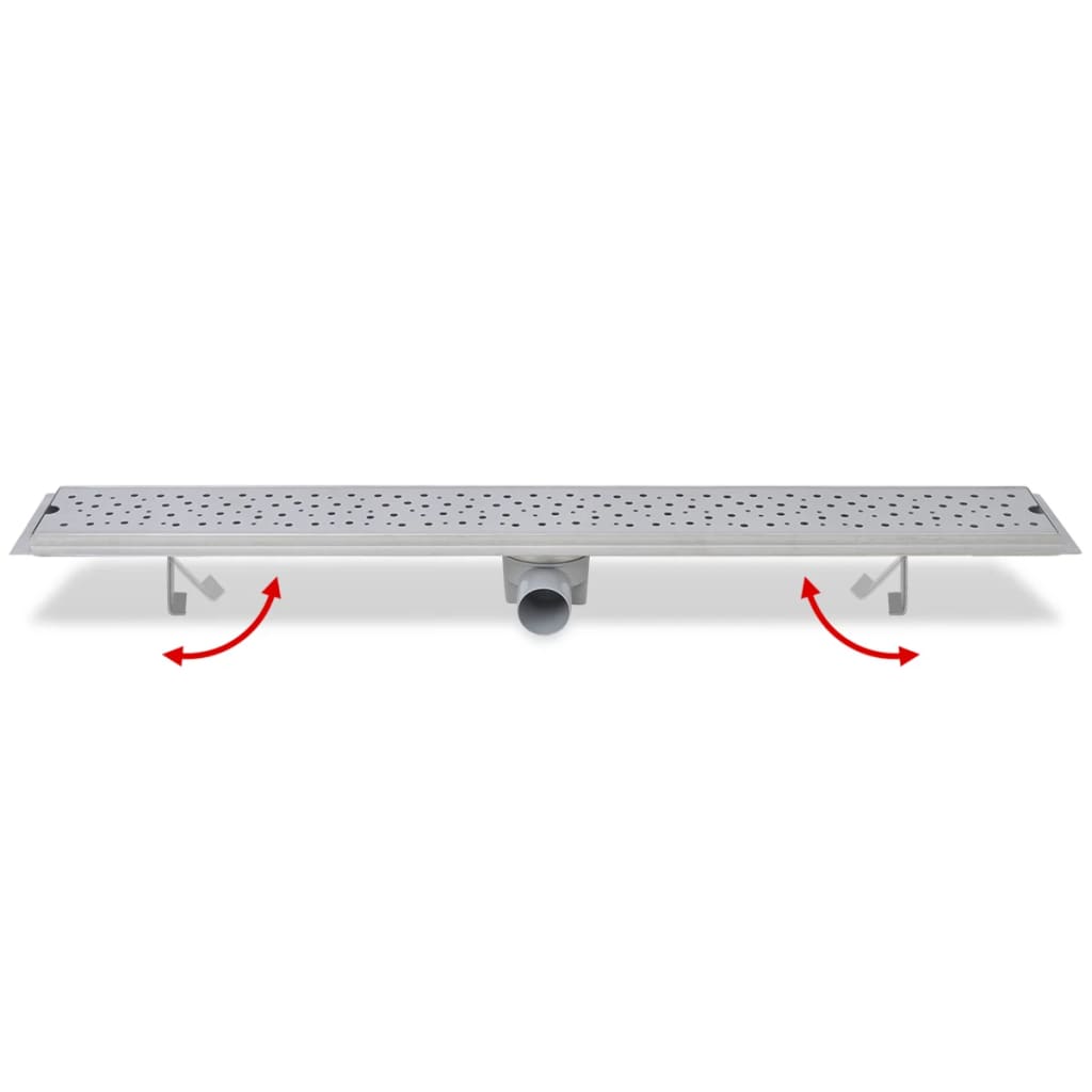 lineært bruseafløb 930x140 mm rustfrit stål bobledesign