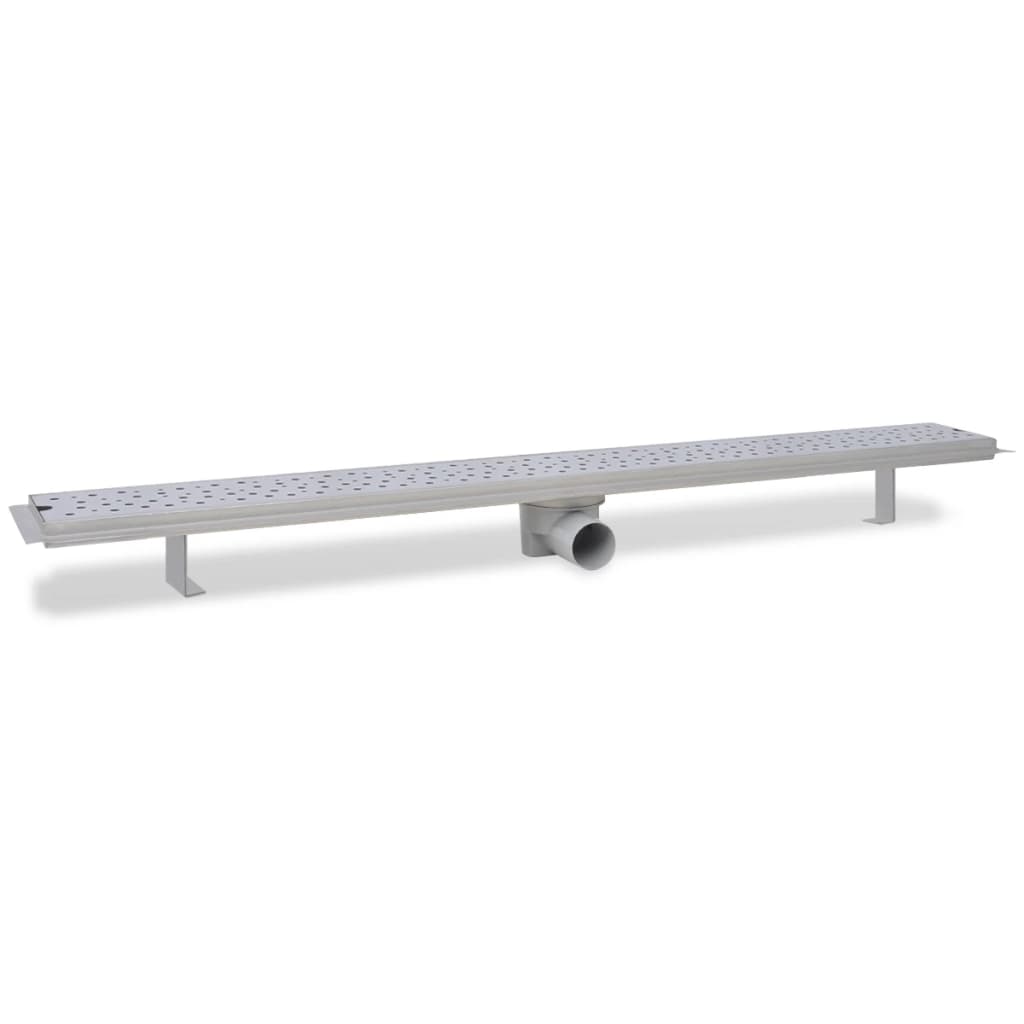 lineært bruseafløb 1030x140 mm rustfrit stål bobledesign