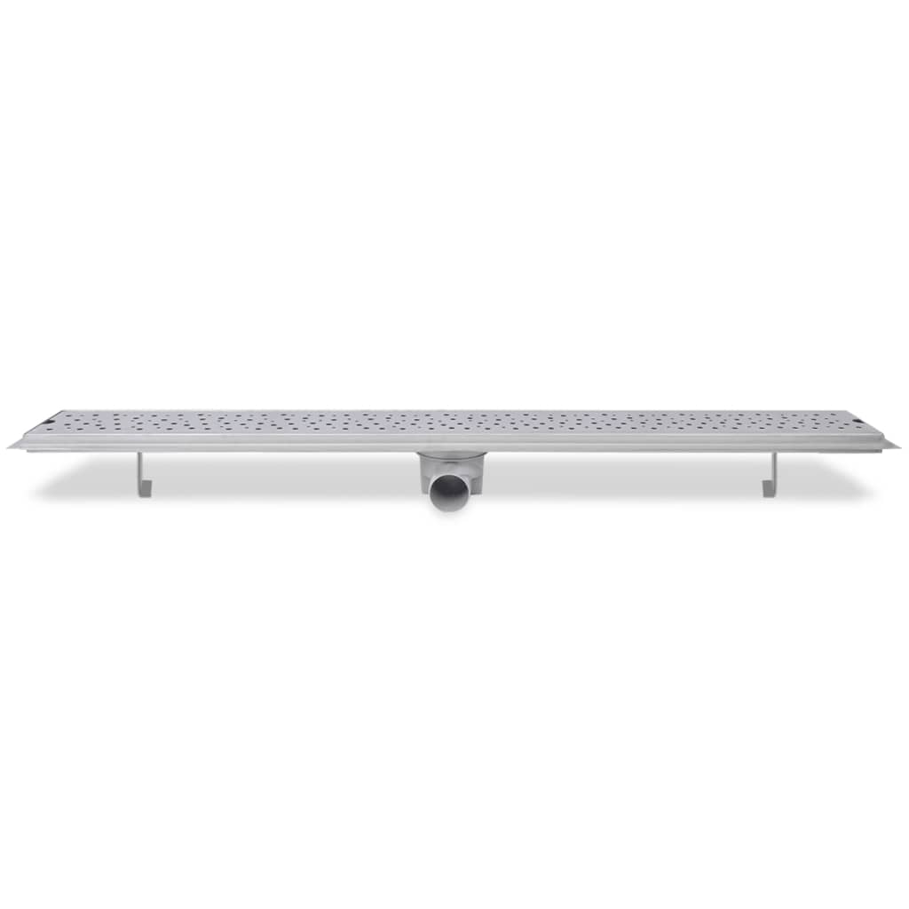 lineært bruseafløb 1030x140 mm rustfrit stål bobledesign
