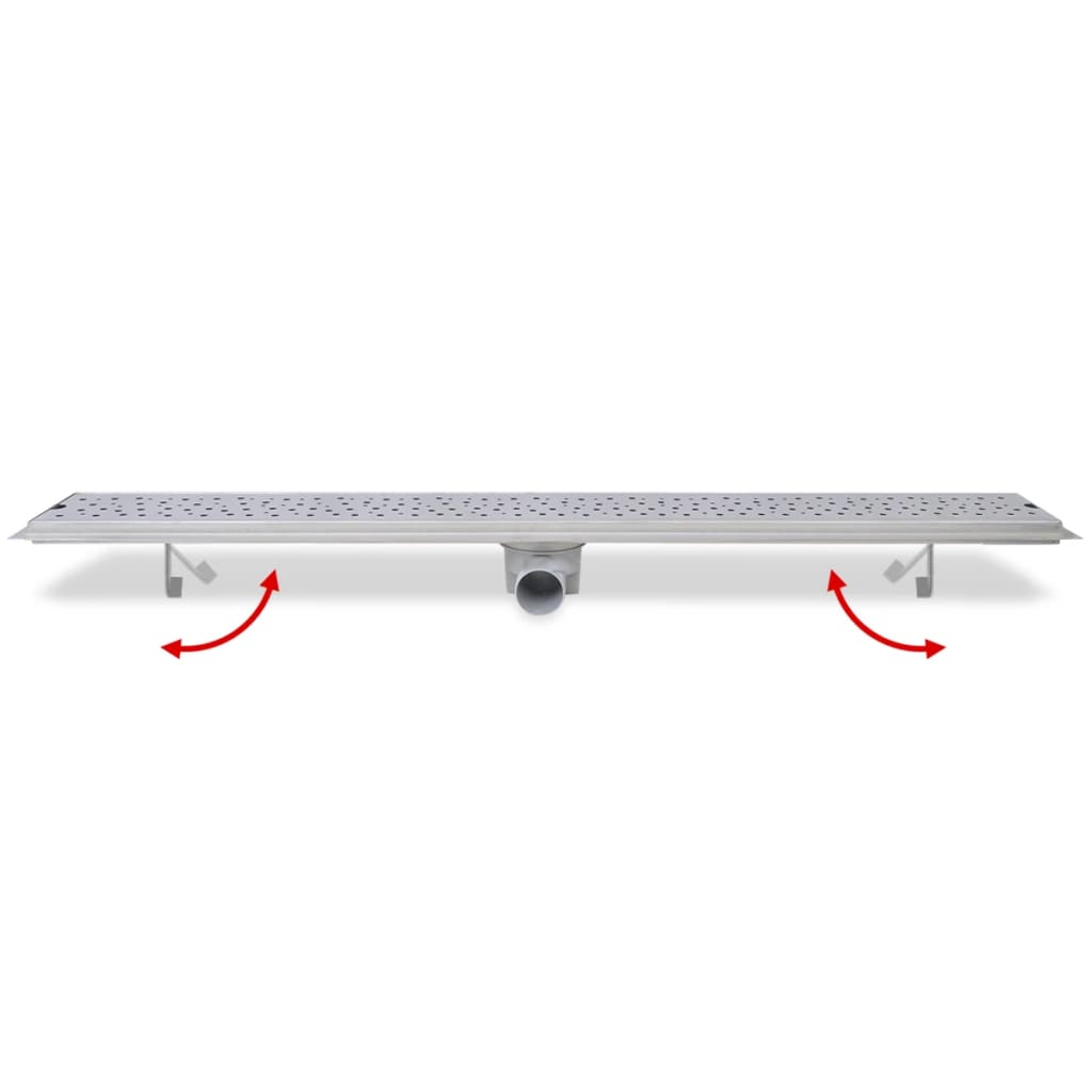 lineært bruseafløb 1030x140 mm rustfrit stål bobledesign