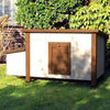 Udendørs hønsehus 136x74,5x75 cm træ hvid og brun