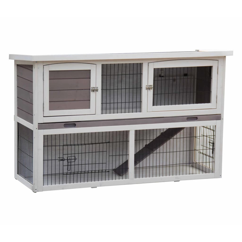 kaninbur Bigfoot 137x50x85 cm træ hvid