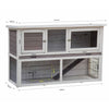 kaninbur Bigfoot 137x50x85 cm træ hvid