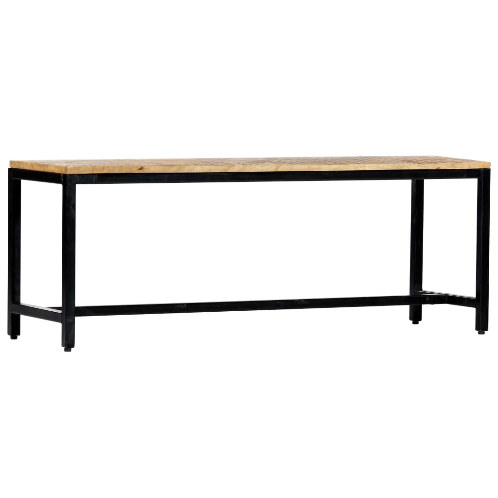 spisebordsbænk 120 cm massivt ru mangotræ