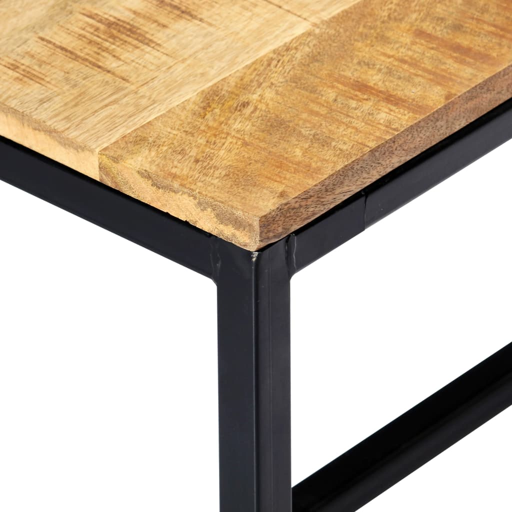 spisebordsbænk 120 cm massivt ru mangotræ