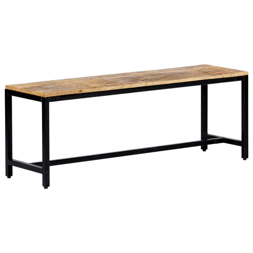 spisebordsbænk 120 cm massivt ru mangotræ
