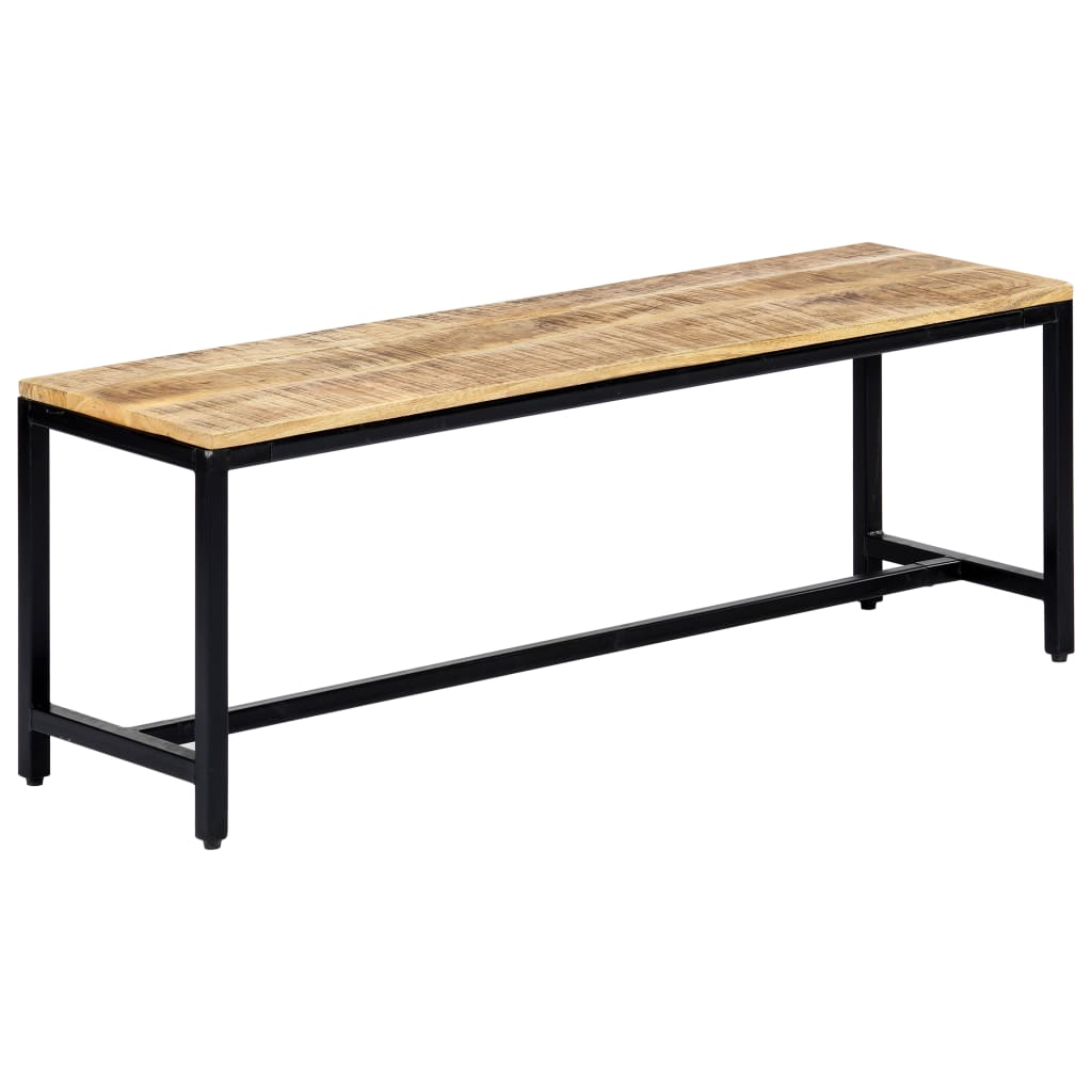 spisebordsbænk 120 cm massivt ru mangotræ