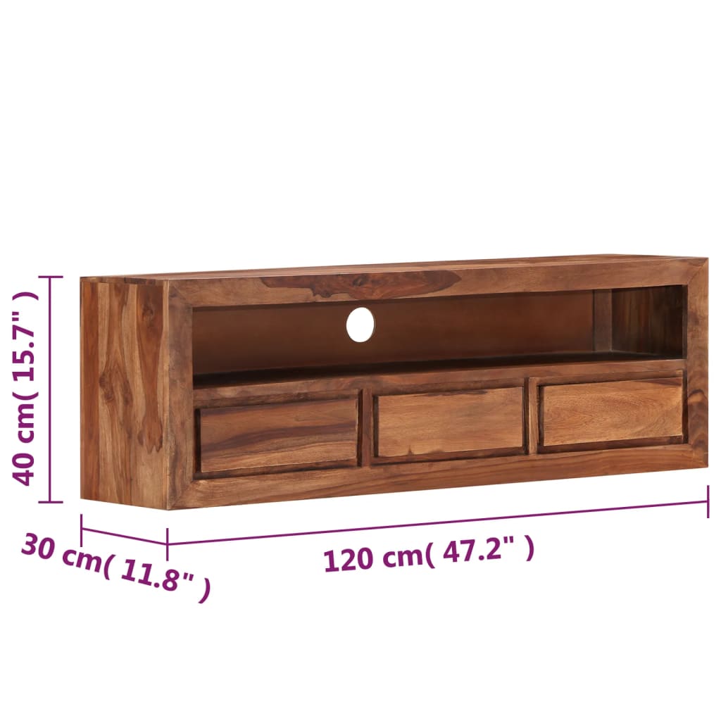 tv-skab 120x30x40 cm massivt akacietræ