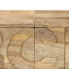 alfabetskab med 6 skuffer 120x35x79 cm massivt mangotræ