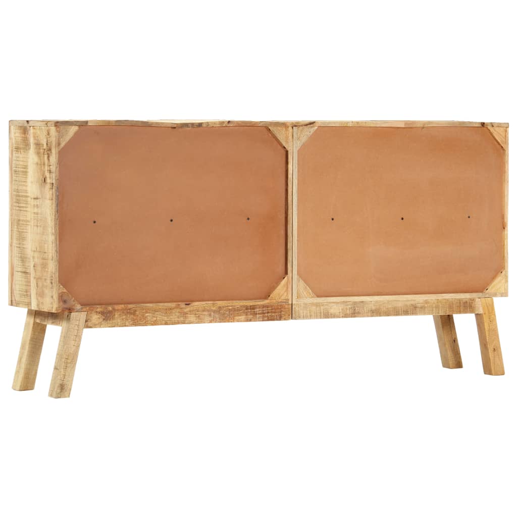 skænk 160 x 30 x 80 cm massivt ru mangotræ brun og sort