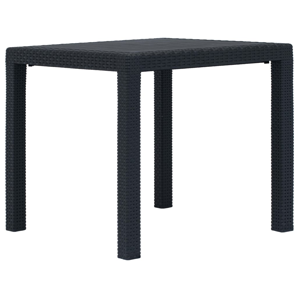bistrosæt 3 dele plastik rattan-look antracitgrå