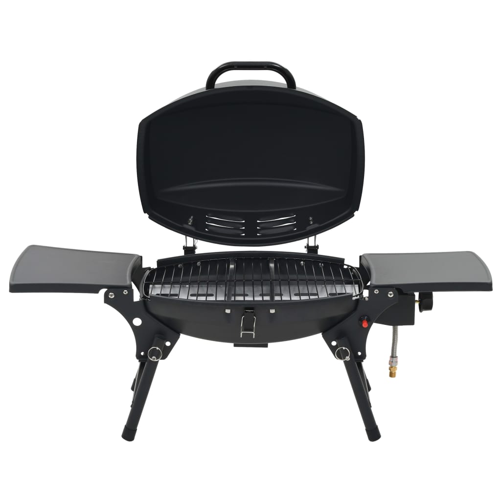 transportabel gasgrill med madlavningszone sort