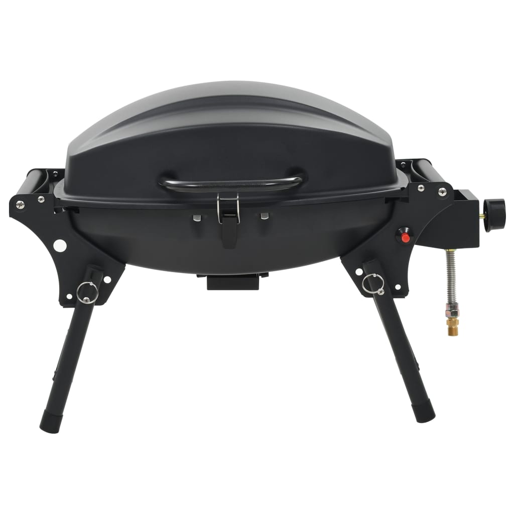 transportabel gasgrill med madlavningszone sort