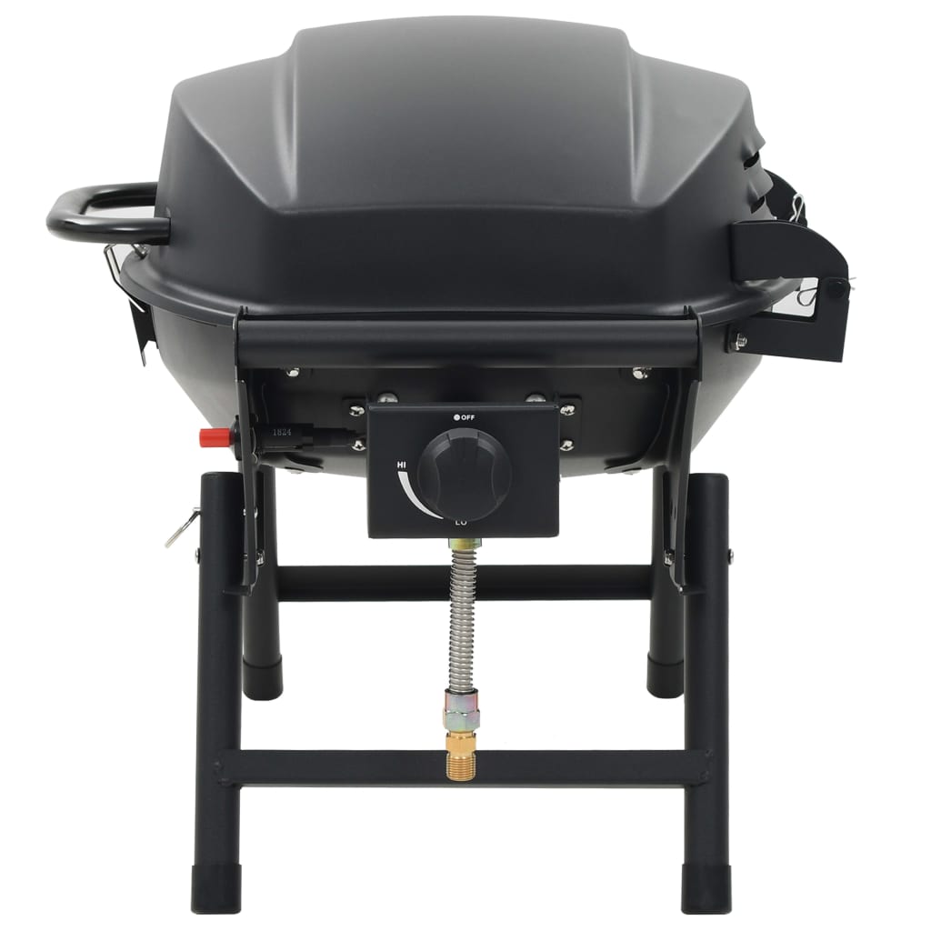 transportabel gasgrill med madlavningszone sort