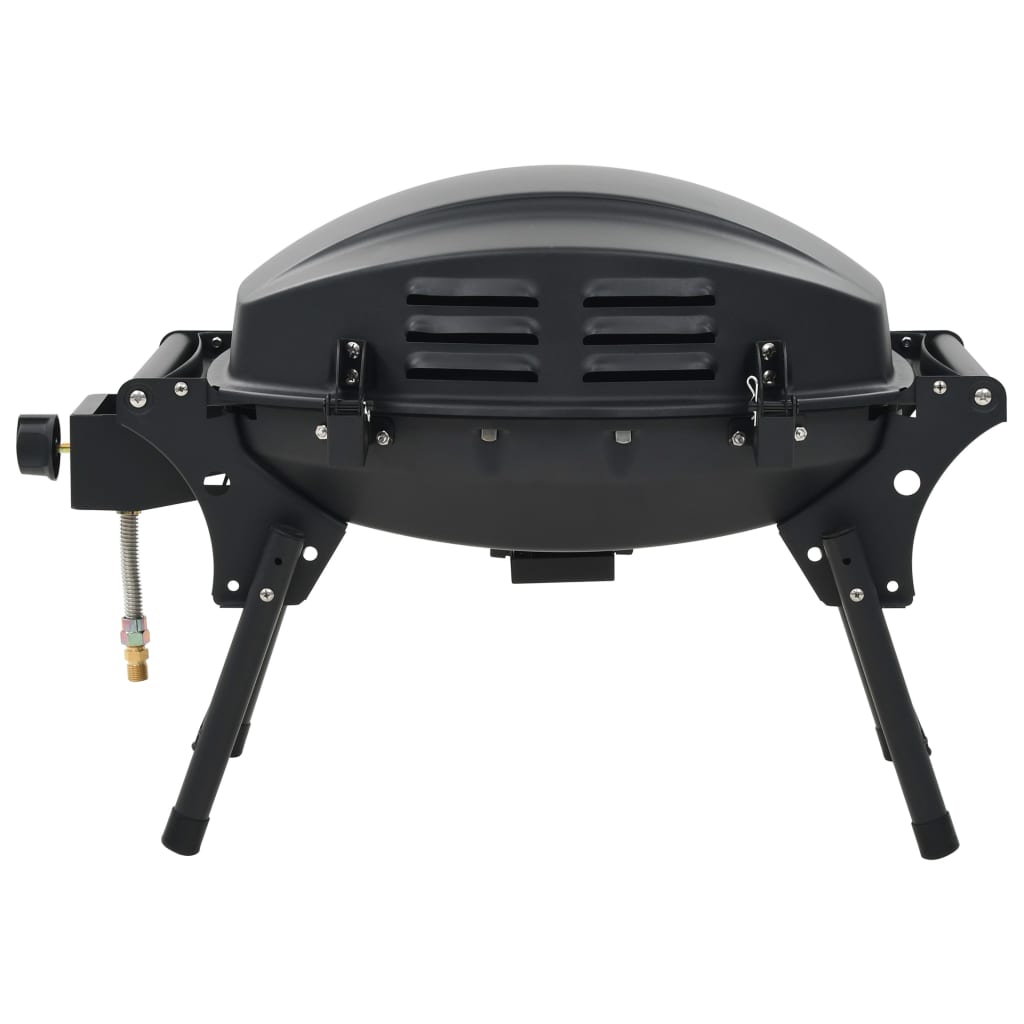 transportabel gasgrill med madlavningszone sort