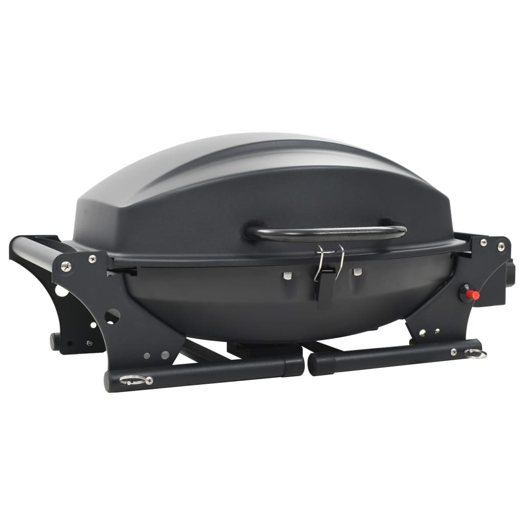 transportabel gasgrill med madlavningszone sort