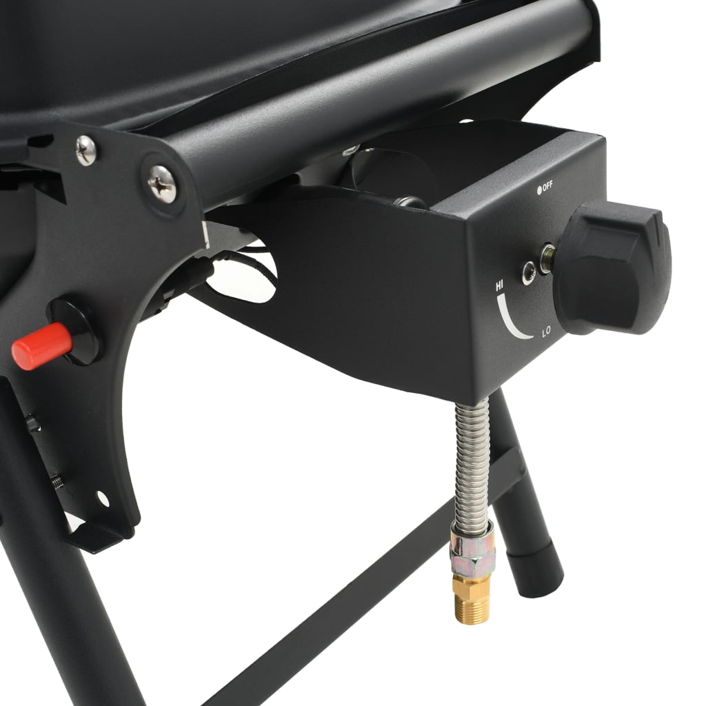 transportabel gasgrill med madlavningszone sort