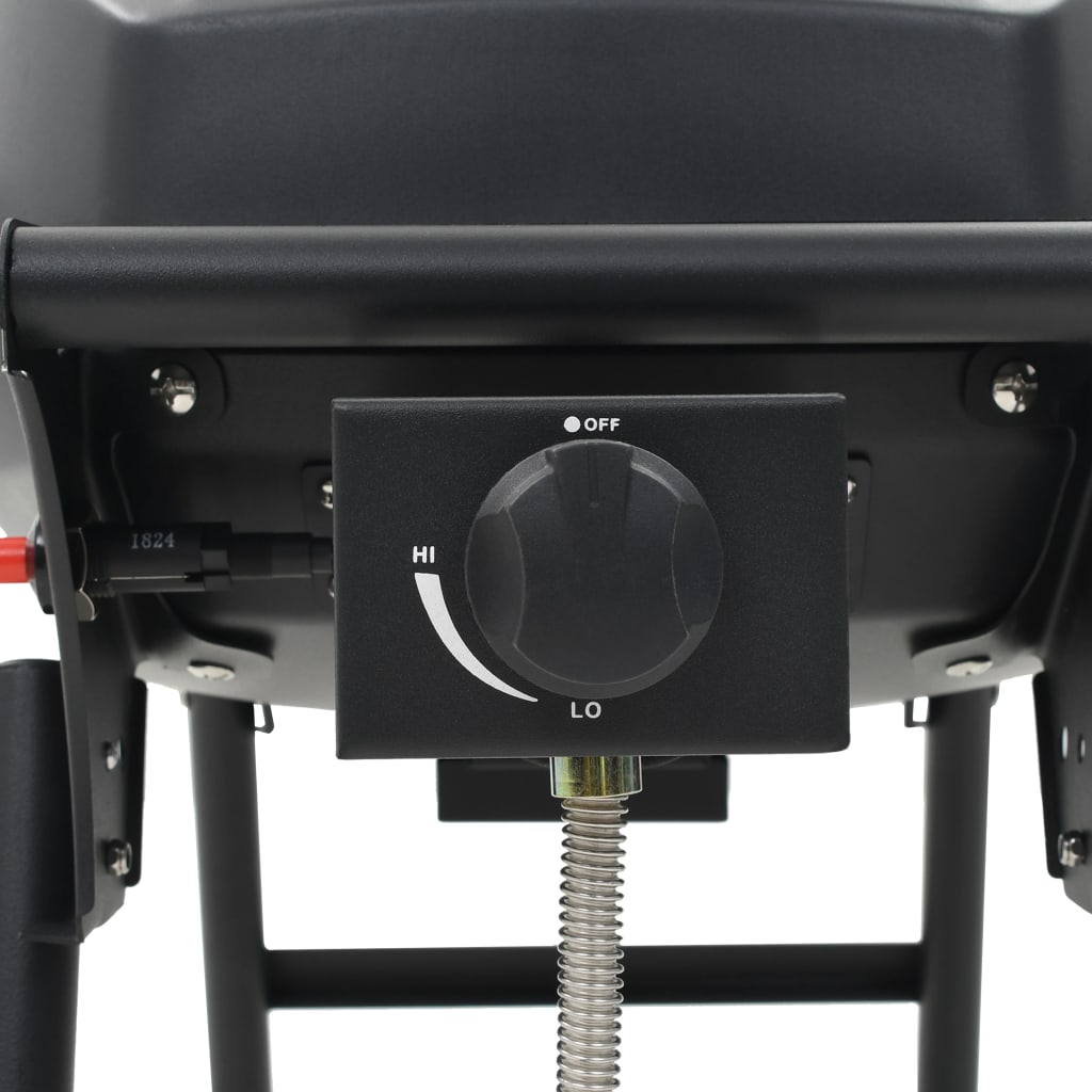 transportabel gasgrill med madlavningszone sort