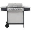 gasgrill med 6 madlavningszoner rustfrit stål sølvfarvet